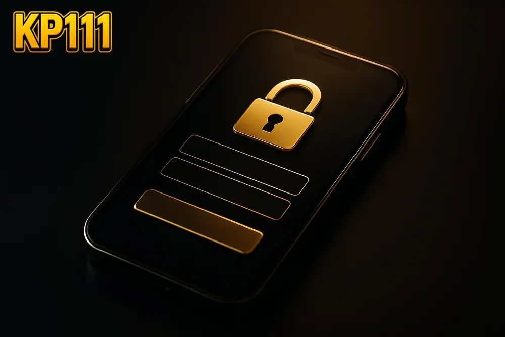 KP111 login โ a smartphone screen showing a secure login form with a lock icon KP111 login โ a smartphone screen showing a secure login form with a lock icon