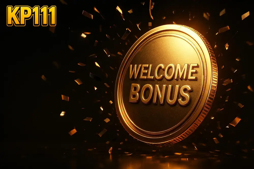 KP111 signup bonus โ a giant glowing welcome-bonus coin burst with confetti KP111 signup bonus โ a giant glowing welcome-bonus coin burst with confetti